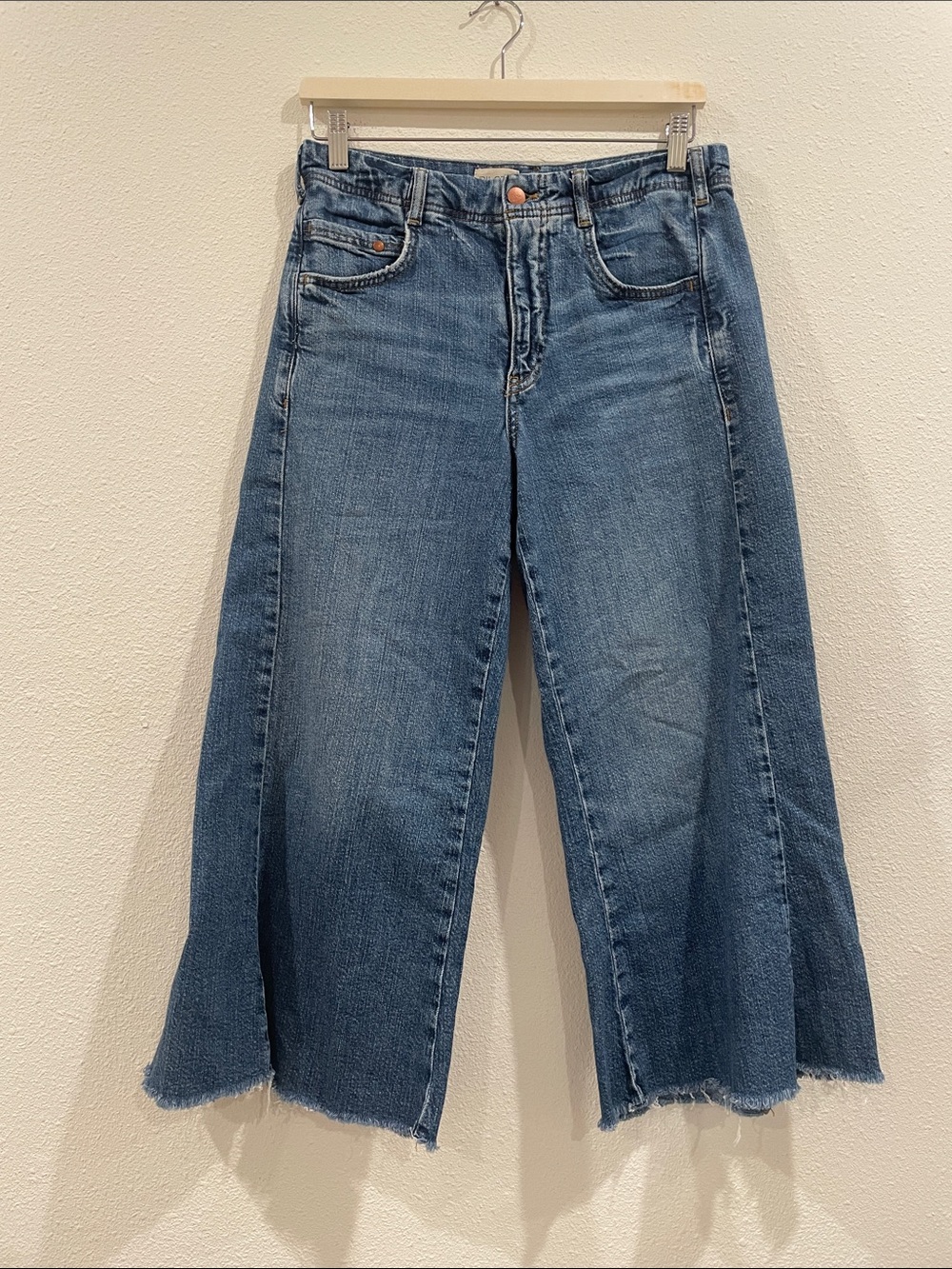 Anthropologie Pilcro Wide Leg Cropped Capri Pants Jeans Size 25